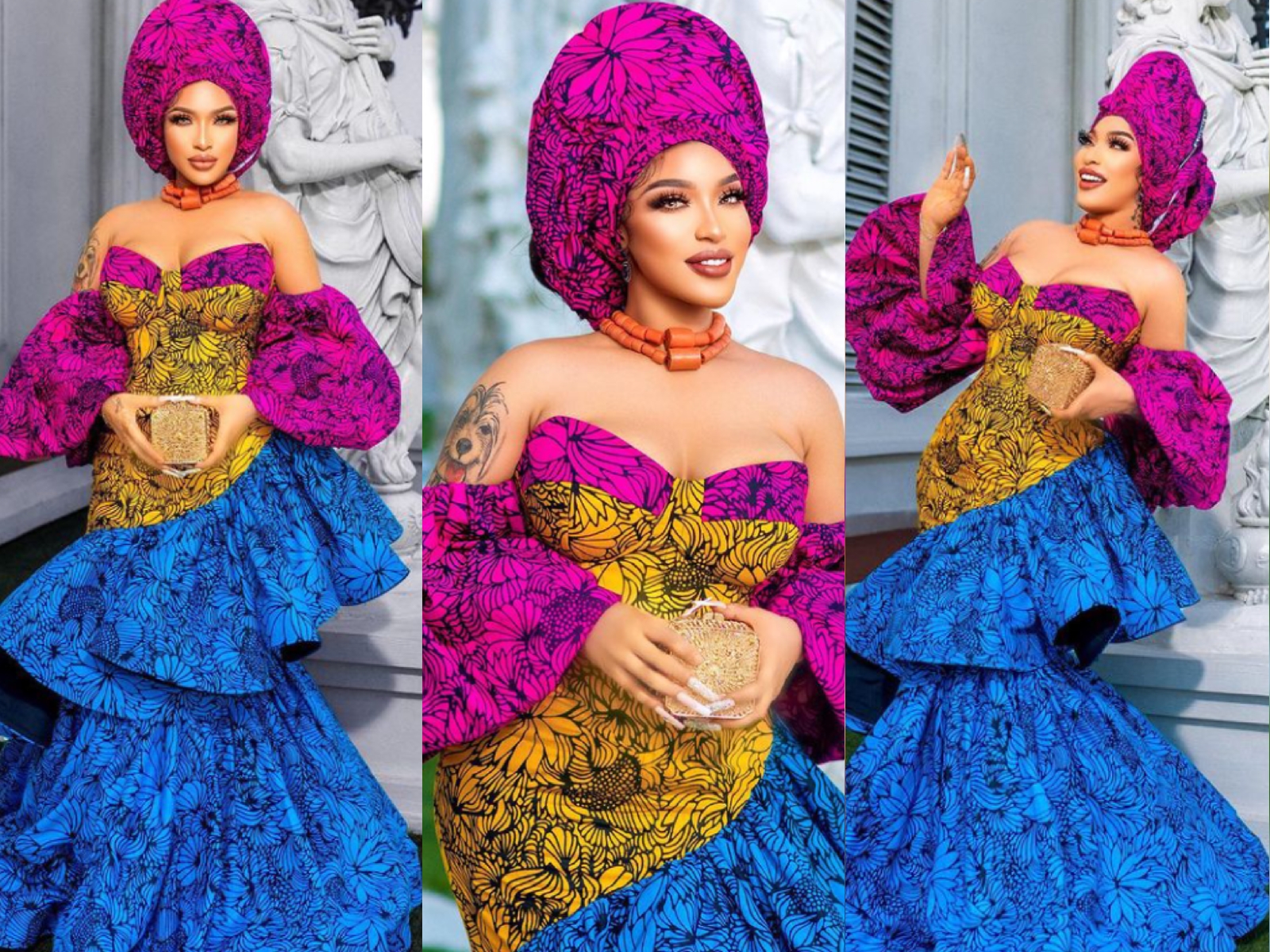 Glam Look Of The Day Actress Tonto Dikeh Stuns In A Multi Colored