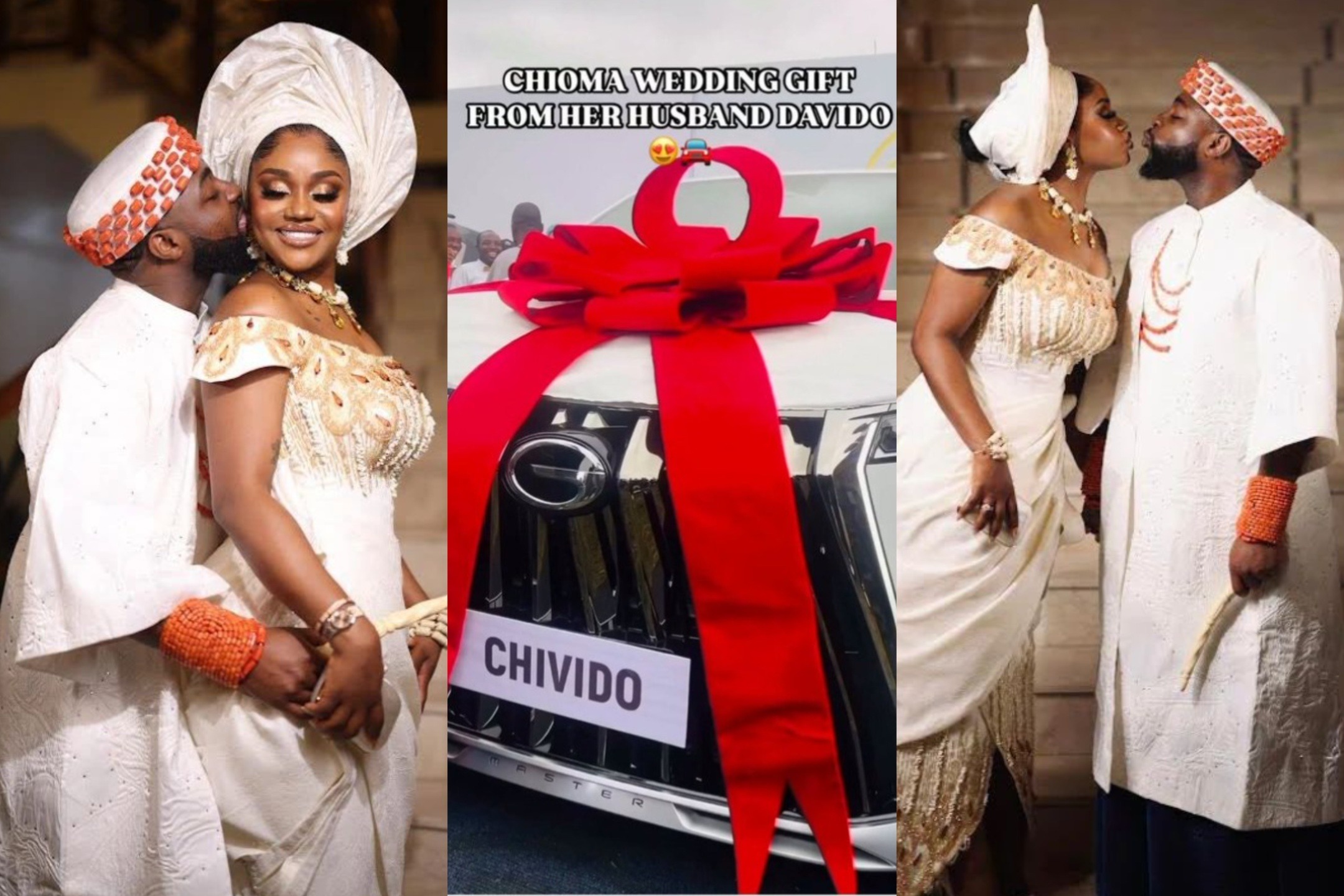 Chivido Davido Surprises Chioma With A Brand New Suv As Wedding