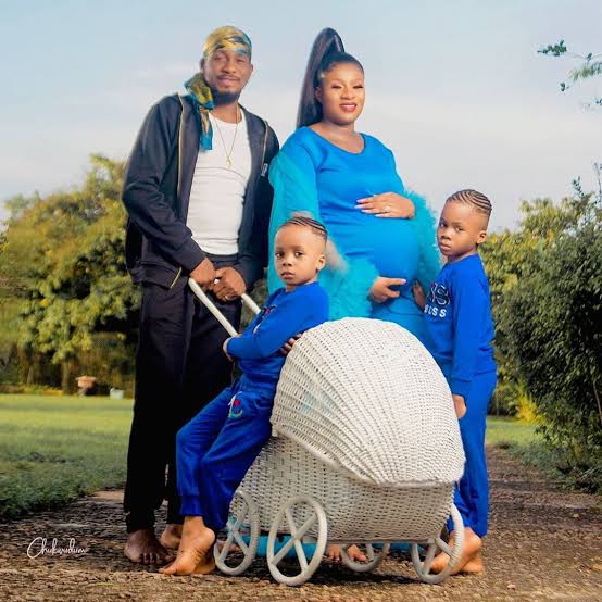 Highest goal scorer! See Nollywood Actor Jnr Pope Odonwodo's Fun Football  themed Pregnancy Shoot with Family