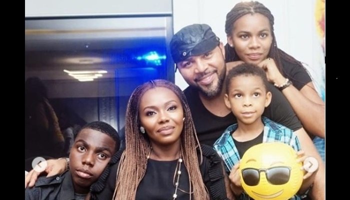 Ramsey Nouah's Wife Emilia Pose For A Picture With The Actor And Their Children/InfoGH