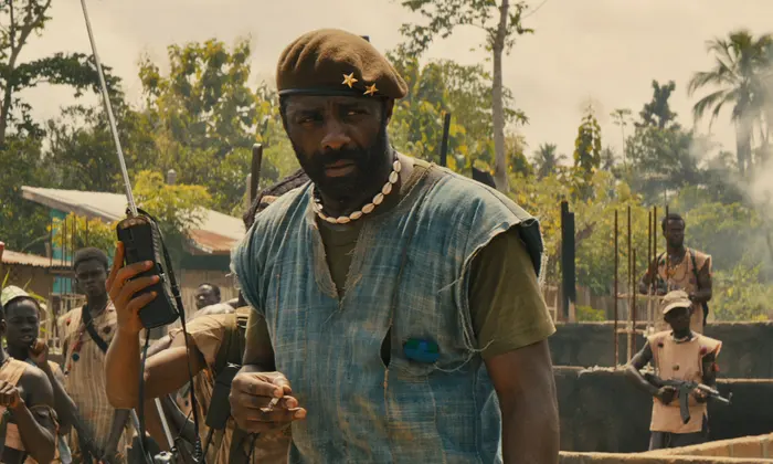 Idris Elba on the set of "Beasts of No Nation"/Netflix