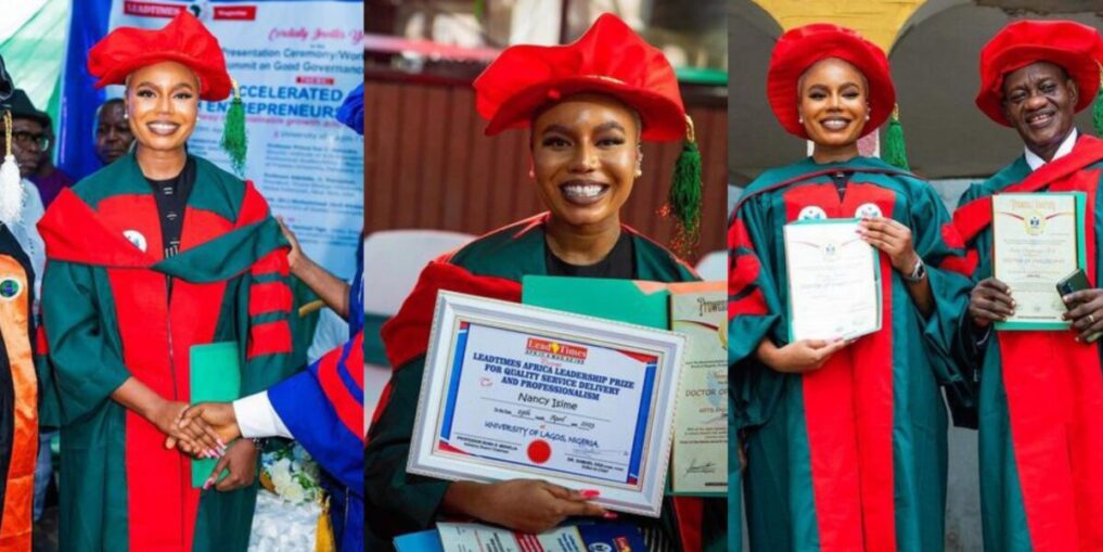 Actress, Nancy Isime bags honorary doctorate degree and leadership award