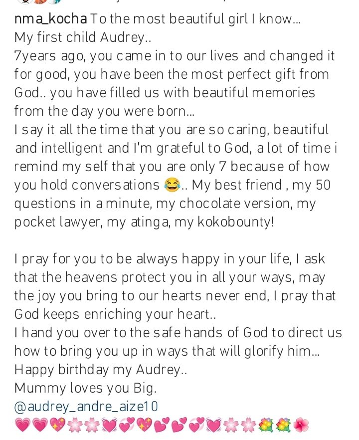 Actor, Nosa Rex and wife celebrate their first daughter, Audrey as she turns 7