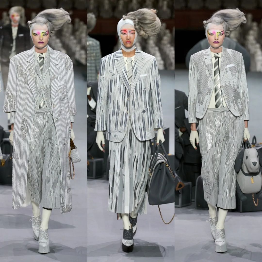 スーツ THOM BROWNE FW23 'RWB' briefs (FUU046A02188 680) Thom Browne | Fall 2023 Couture Collection