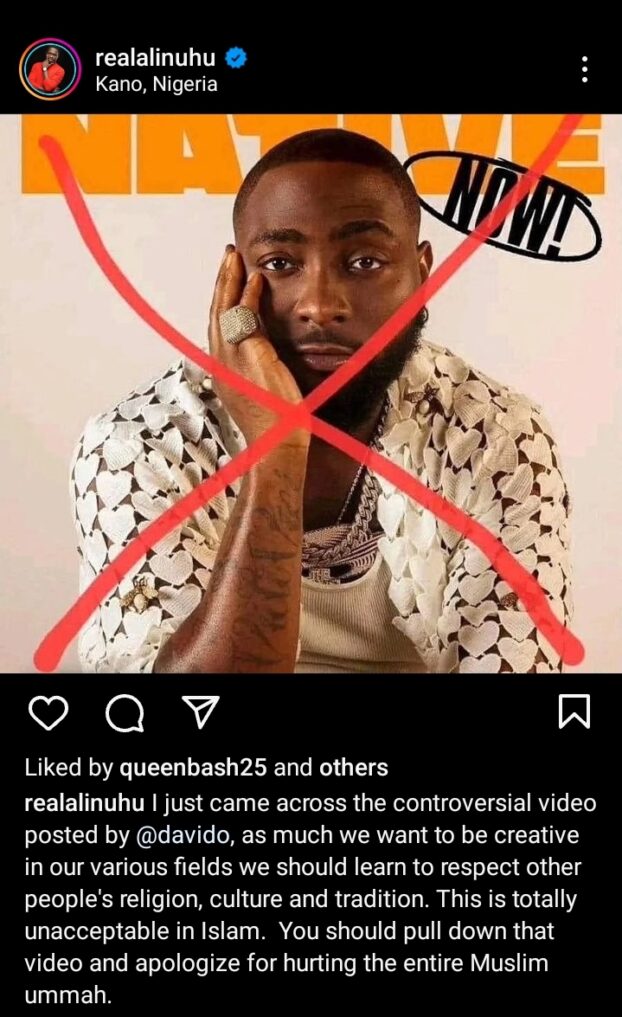 Actor,  Ali Nuhu demands apology from Davido over his signees offensive music video