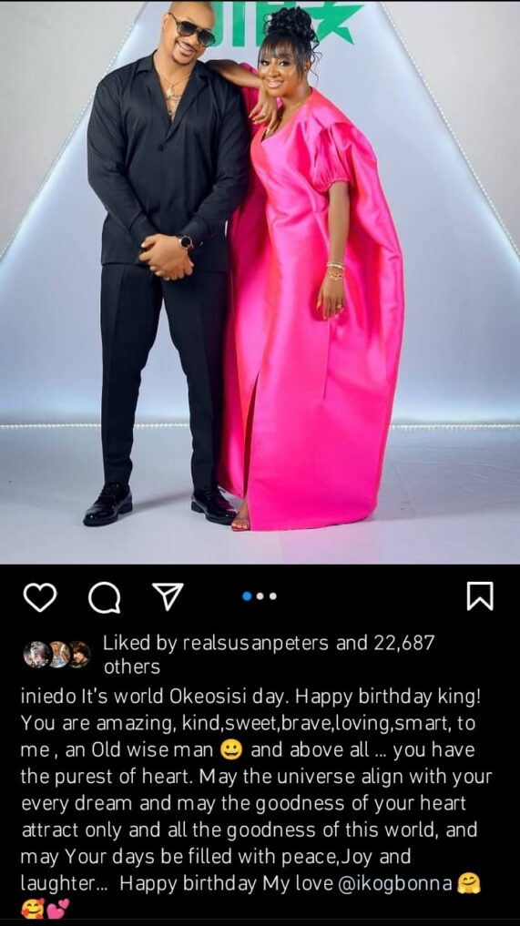  Ini Edo confirms romance with IK Ogbonna as he marks his birthday